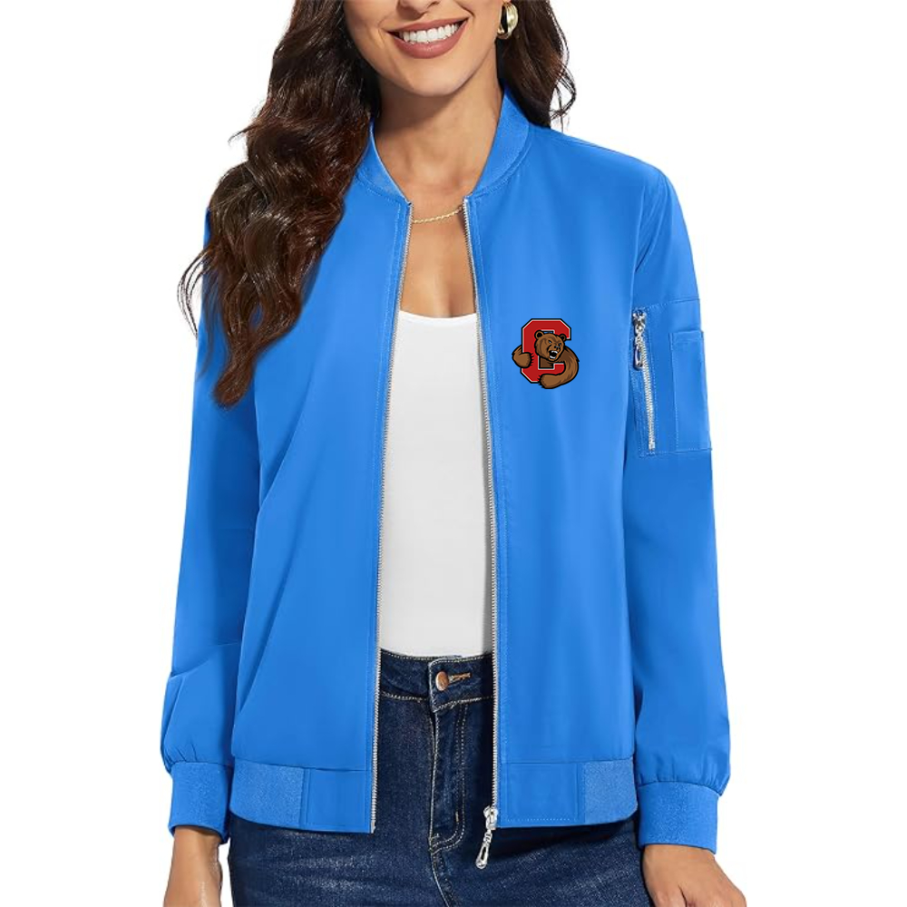Women's Cornell Big Red Premium Bomber Jacket with Polished Detailing and Functional Sleeve Pocket Modern Luxury Outerwear