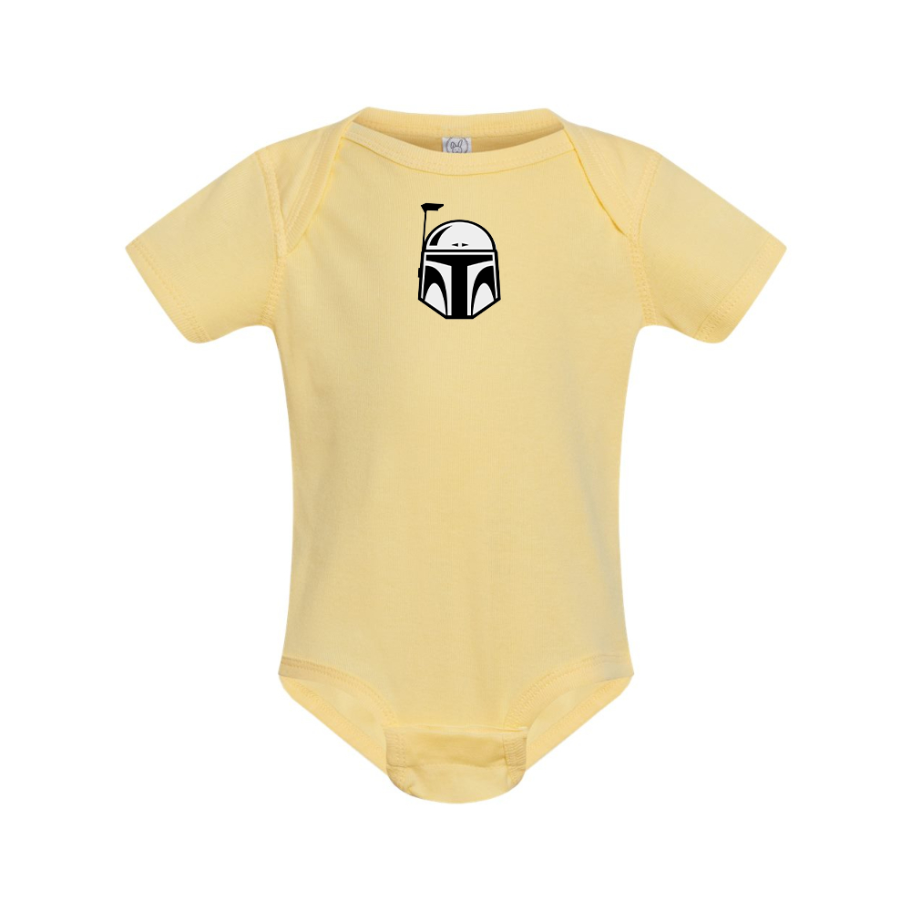 Star Wars Boba Fett Helmet Rabbit Skins Infant Baby Rib Bodysuit