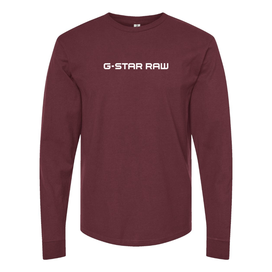 Men's G Star Raw Logo Cotton Long Sleeve T-Shirt