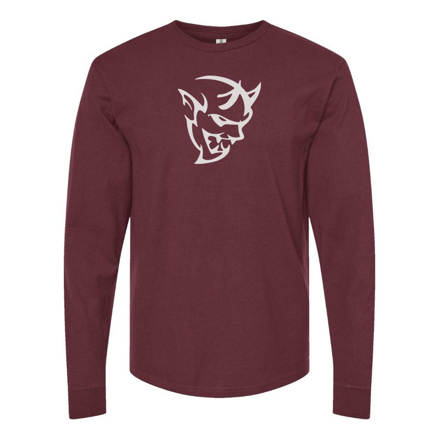 Men's Dodge Demon Logo Cotton Long Sleeve T-Shirt