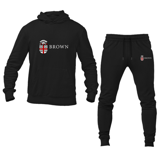 Men's Brown University Hoodie Joggers Set