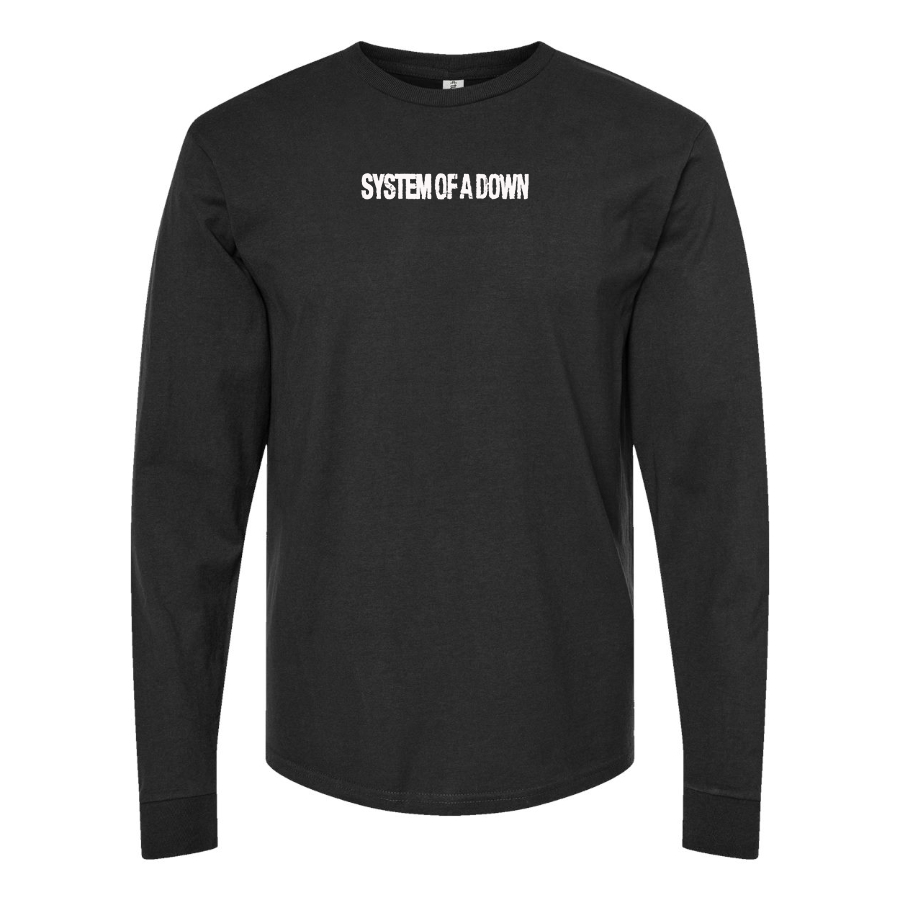 Men's  System Of A Down Logo Cotton Long Sleeve T-Shirt
