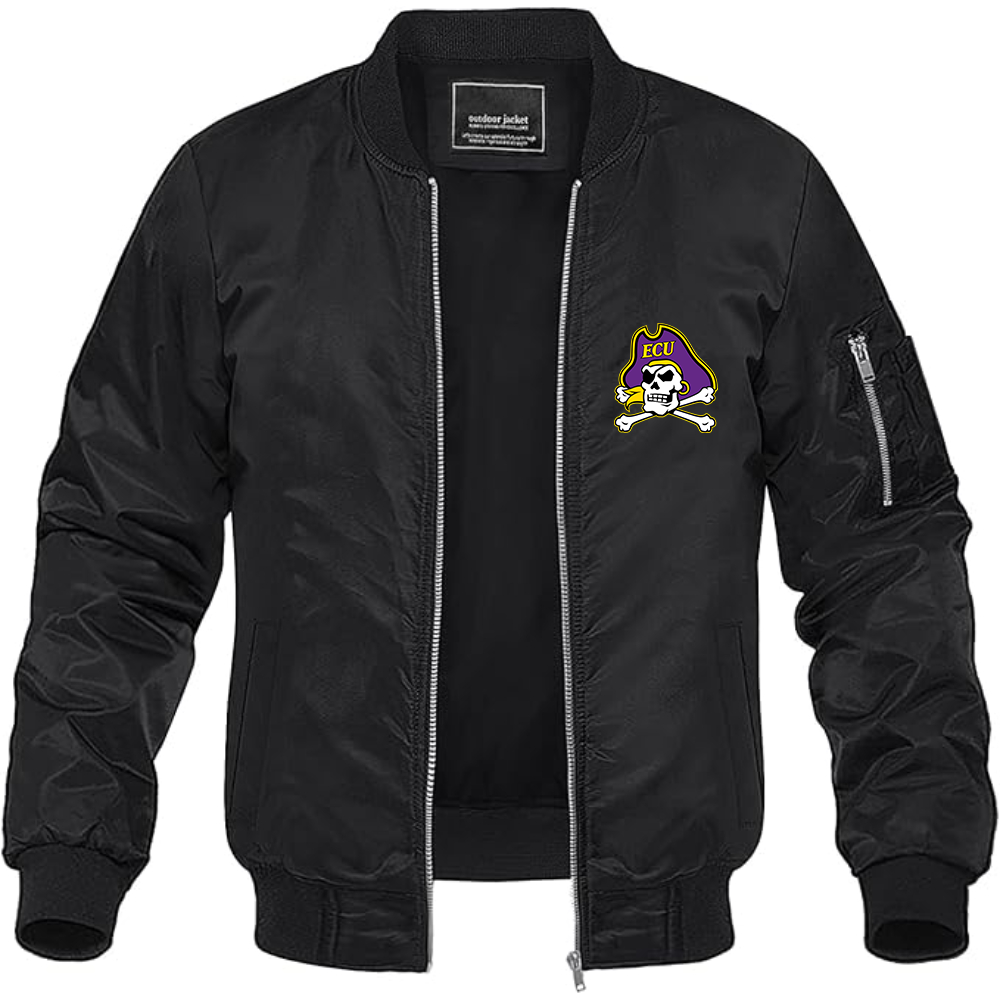 Men's  East Carolina Pirates Lightweight Bomber Jacket Windbreaker Softshell Varsity Jacket Coat