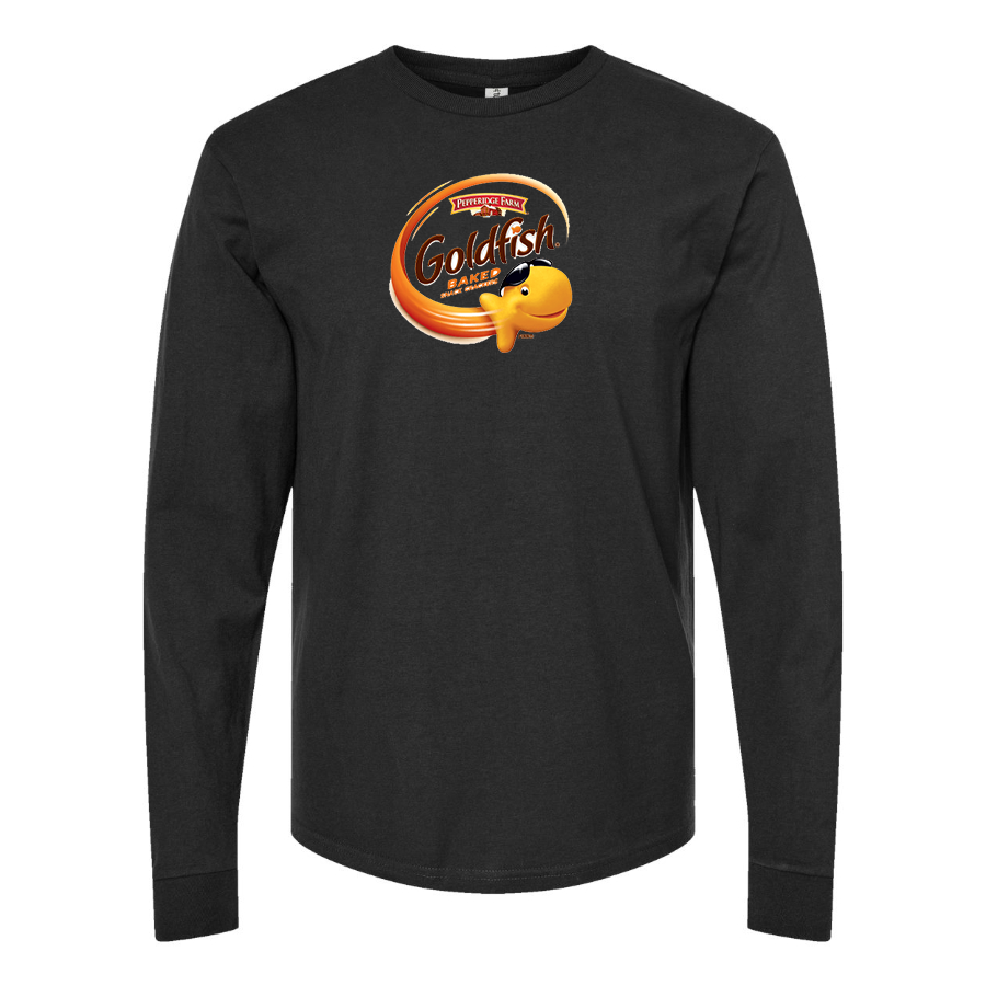 Men's Goldfish Logo Cotton Long Sleeve T-Shirt