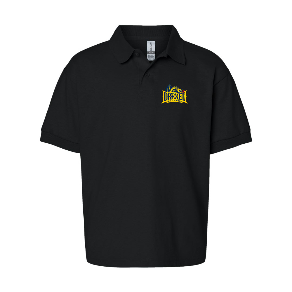 Youth  Drexel Dragons Gildan Dry Blend Jersey Polo