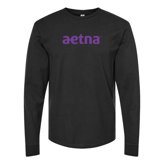 Men's Aetna Logo Cotton Long Sleeve T-Shirt