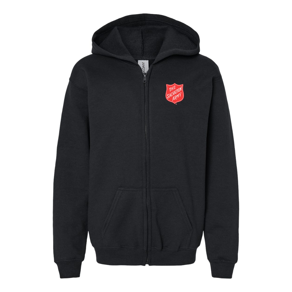 Youth The Salvation Army  Gildan Heavy Blend Full Zip Hooded Sweatshirt