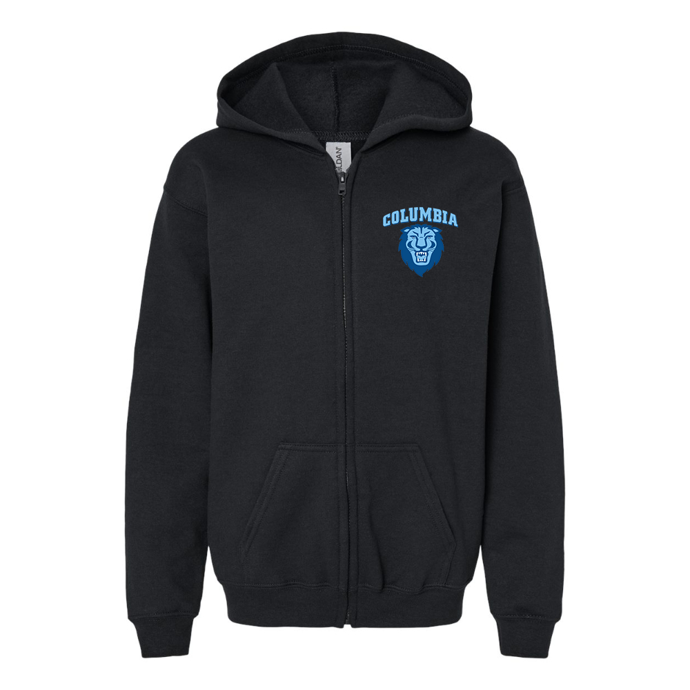 Youth Columbia Lions  Gildan Heavy Blend Full Zip Hooded Sweatshirt