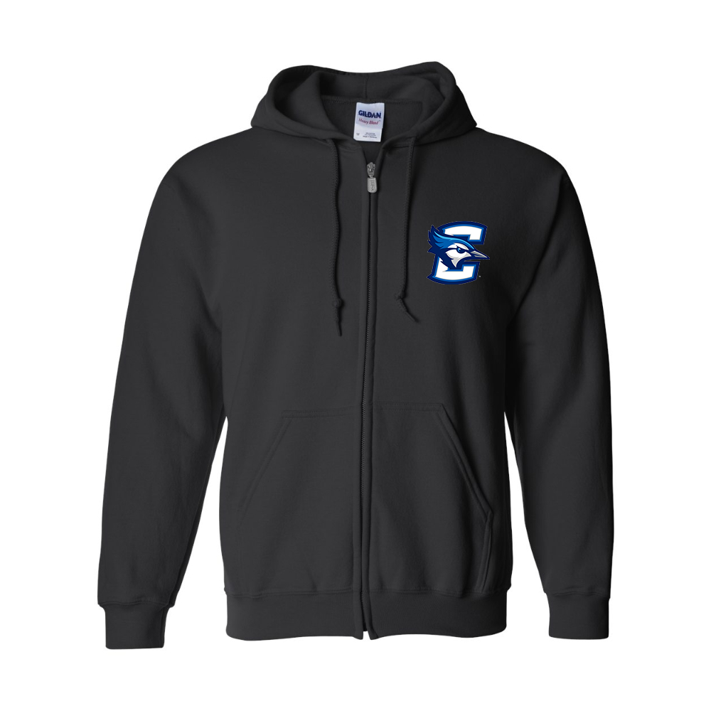 Men's Creighton Bluejays  Gildan  Heavy Blend Full Zip Hooded Sweatshirt