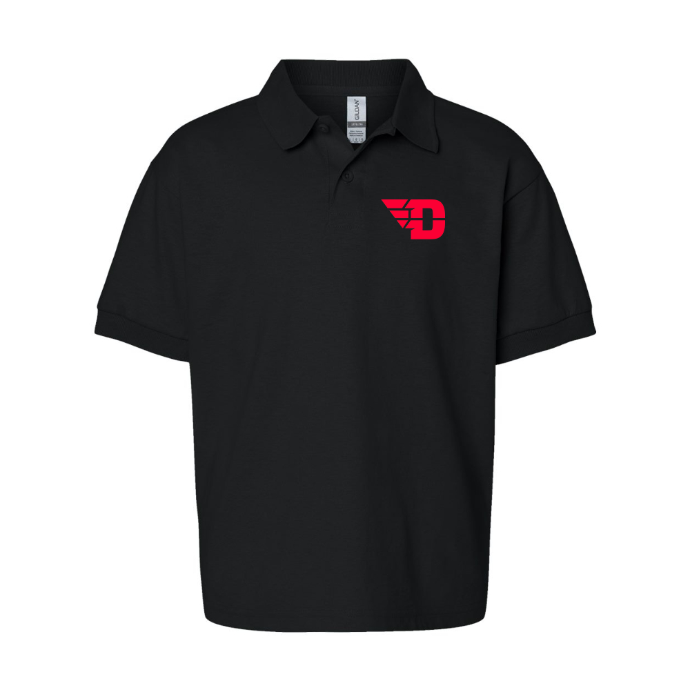 Youth Dayton Flyers Gildan Dry Blend Jersey Polo