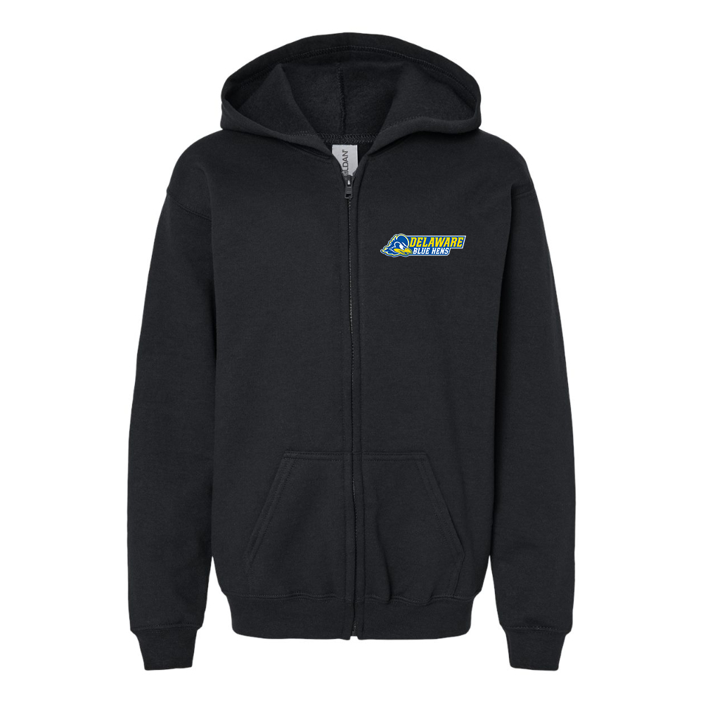Youth Delaware Blue Hens Gildan Heavy Blend Full Zip Hooded Sweatshirt
