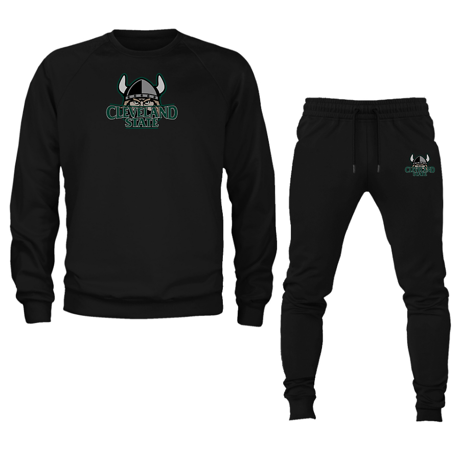 Men's  Cleveland State Vikings  Crewneck Sweatshirt Joggers Suit