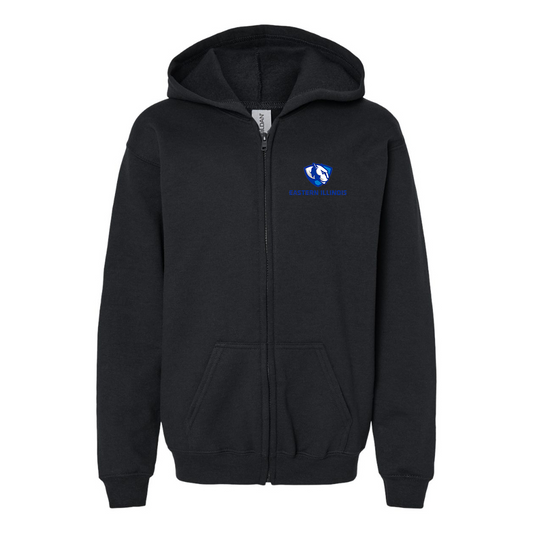Youth  Eastern Illinois Panthers Gildan Heavy Blend Full Zip Hooded Sweatshirt