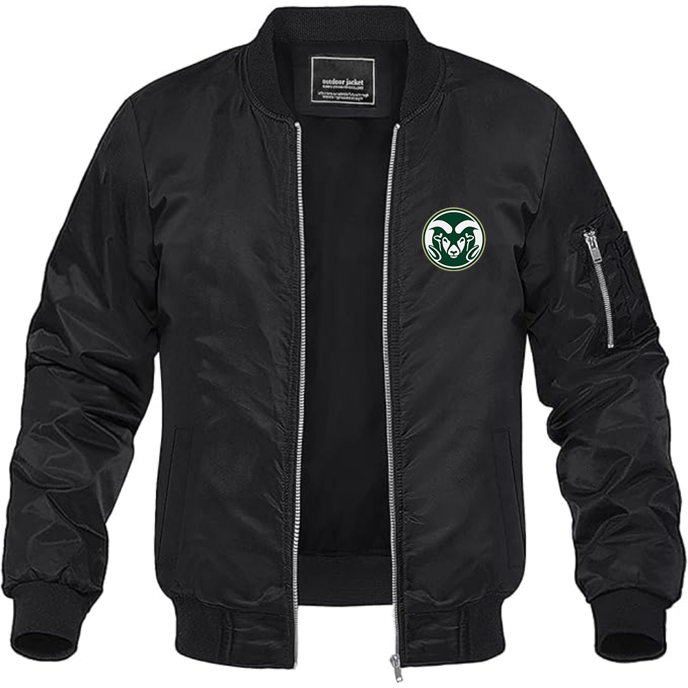 Men's Colorado State Rams Lightweight Bomber Jacket Windbreaker Softshell Varsity Jacket Coat