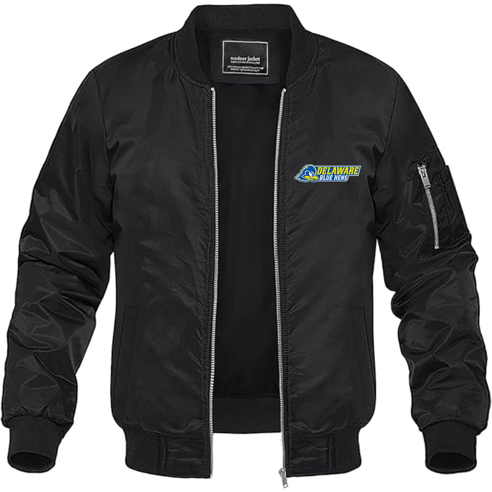 Men's Delaware Blue Hens Lightweight Bomber Jacket Windbreaker Softshell Varsity Jacket Coat