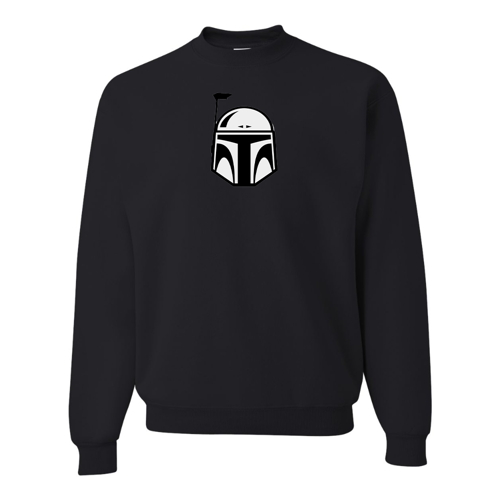 Men's Star Wars Boba Fett Helmet JERZEES NuBlend Crewneck Sweatshirt