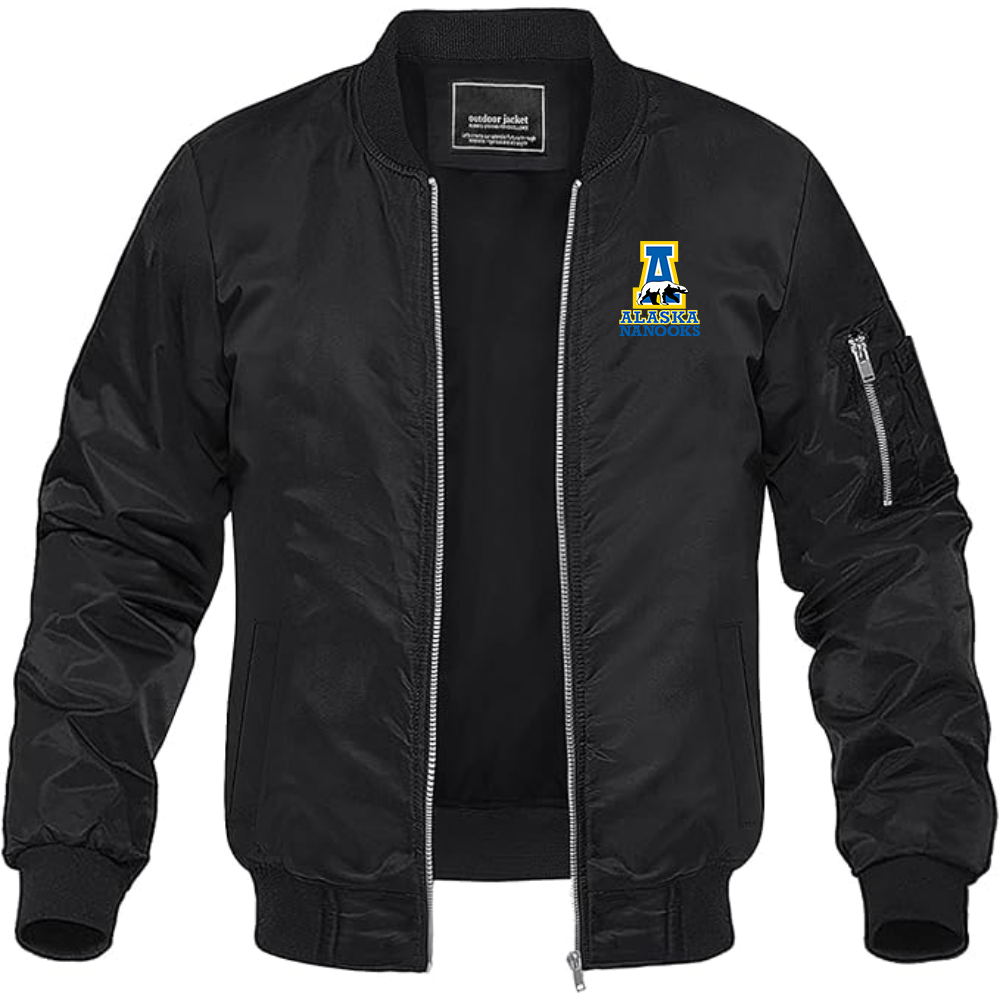Men's Alaska Nanooks Lightweight Bomber Jacket Windbreaker Softshell Varsity Jacket Coat