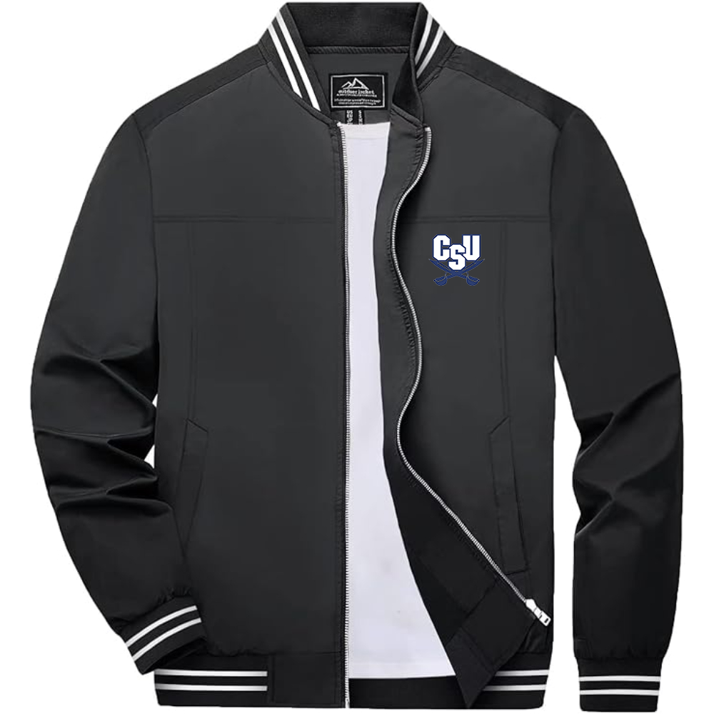 Men's CSU Buccaneers   Lightweight Zip-Up Bomber Jacket with Ribbed Collar and Cuffs Versatile Casual Outerwear