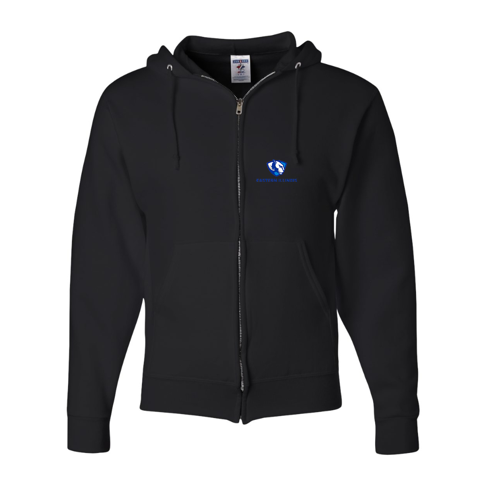 Men's  Eastern Illinois Panthers JERZEES NuBlend Full-Zip Hooded Sweatshirt