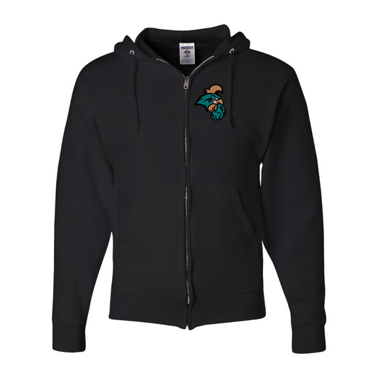 Men's Coastal Carolina Chanticleers JERZEES NuBlend Full-Zip Hooded Sweatshirt
