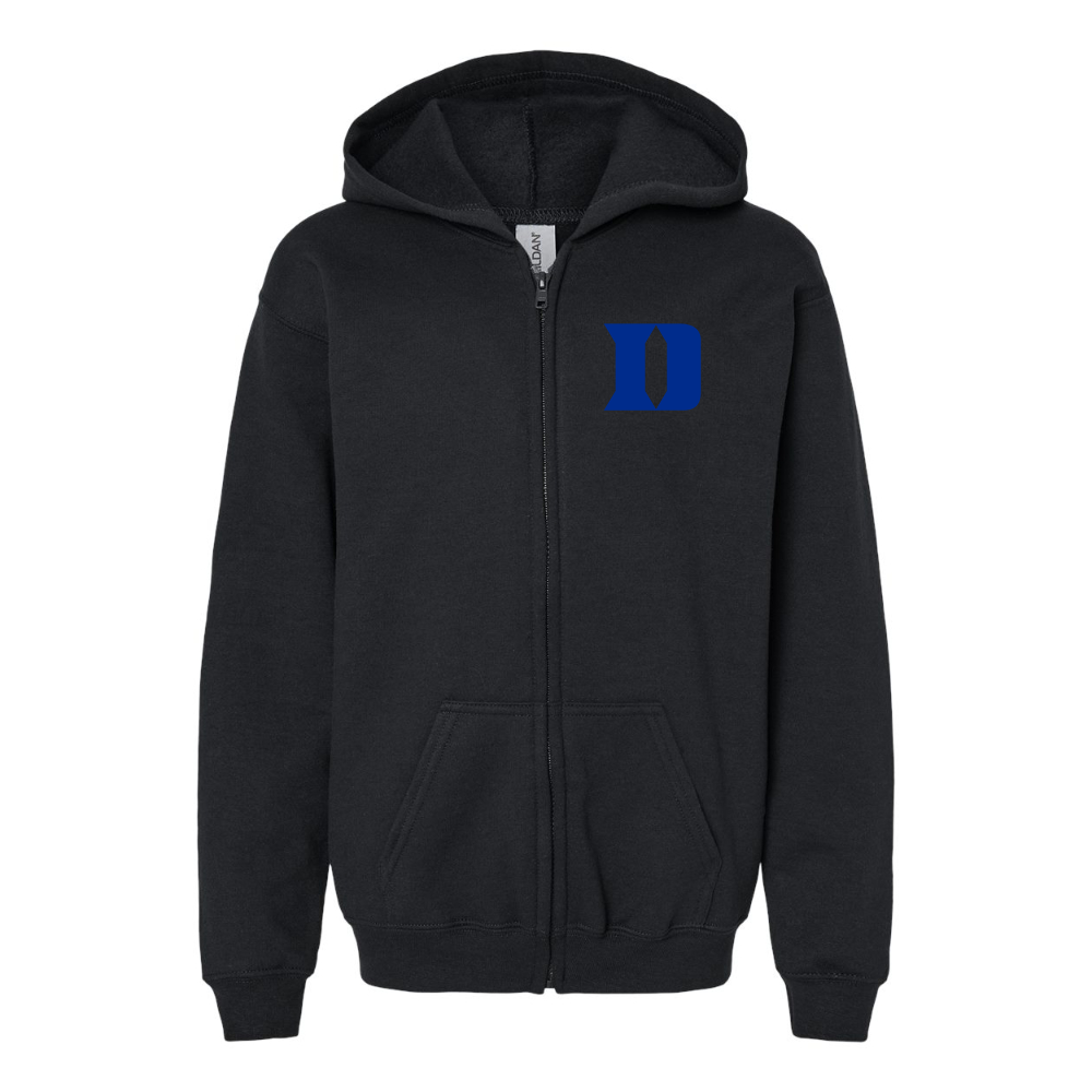 Youth  Duke Blue Devils Gildan Heavy Blend Full Zip Hooded Sweatshirt