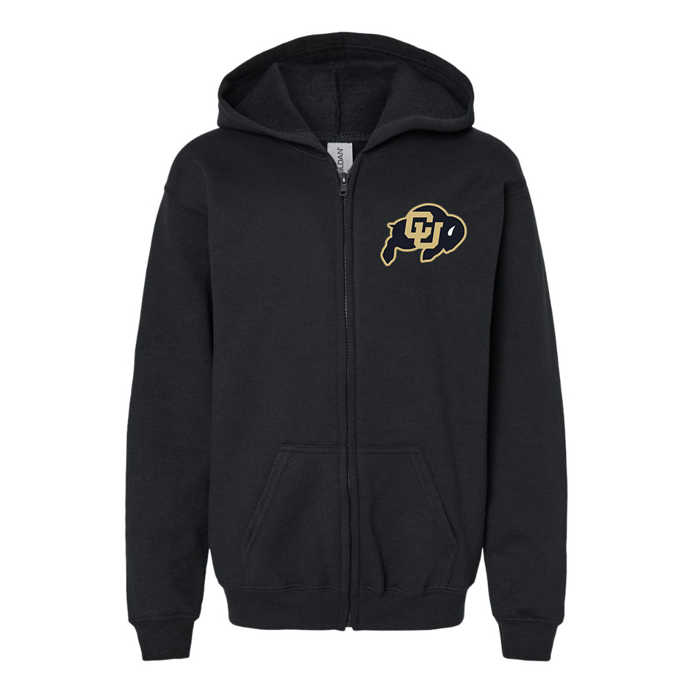 Youth   Colorado Buffaloes   Gildan Heavy Blend Full Zip Hooded Sweatshirt