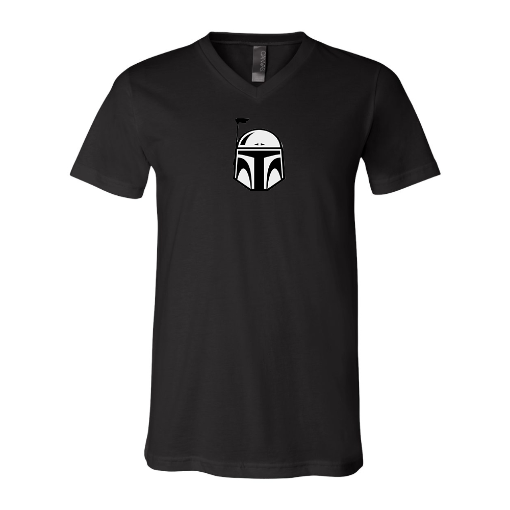 Star Wars Boba Fett Helmet BELLA  CANVAS - Jersey V-Neck T-Shirt