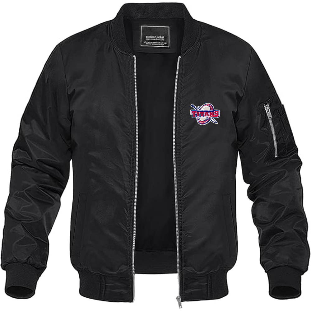 Men's  Detroit Titans  Lightweight Bomber Jacket Windbreaker Softshell Varsity Jacket Coat