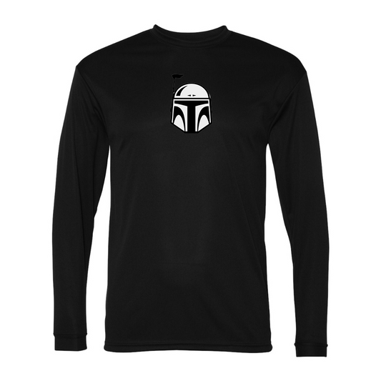 Men's Star Wars Boba Fett Helmet Performance Long Sleeve T-Shirt