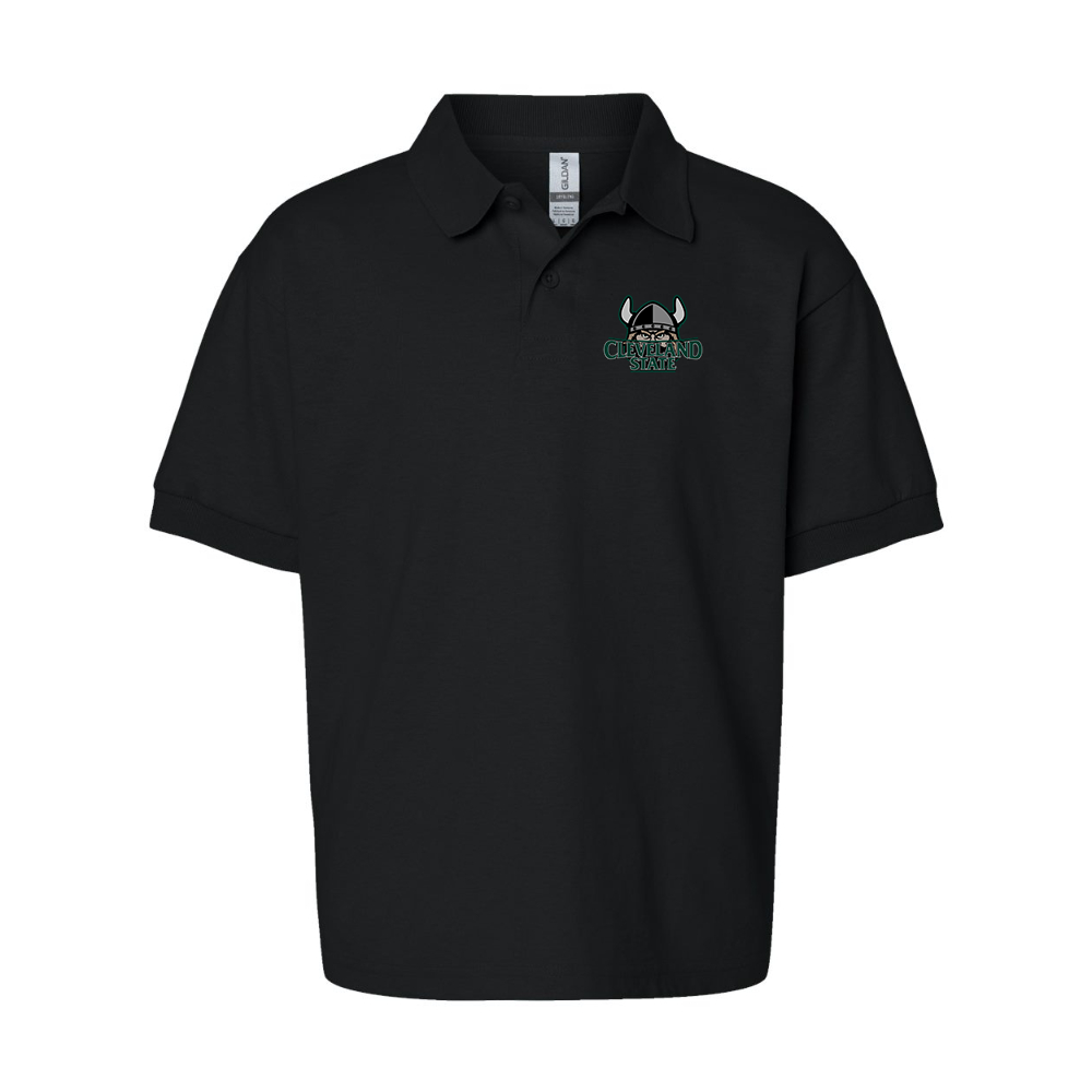Youth   Cleveland State Vikings  Gildan Dry Blend Jersey Polo