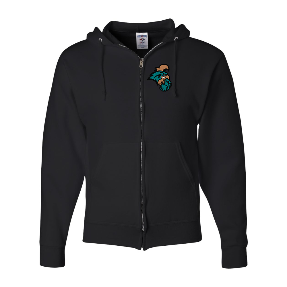 Men's Coastal Carolina Chanticleers JERZEES NuBlend Full-Zip Hooded Sweatshirt