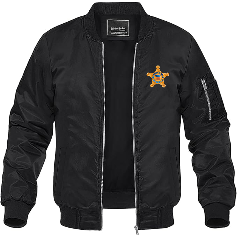 Men's Secret Service Star Logo Lightweight Bomber Jacket Windbreaker Softshell Varsity Jacket Coat