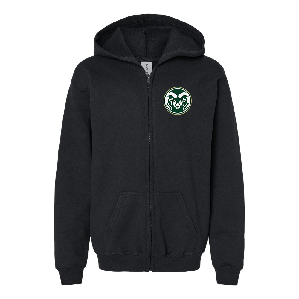 Youth  Colorado State Rams Gildan Heavy Blend Full Zip Hooded Sweatshirt