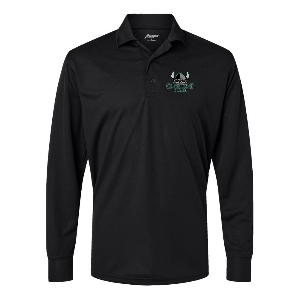Men's  Cleveland State Vikings    Paragon Prescott Long Sleeve Polo