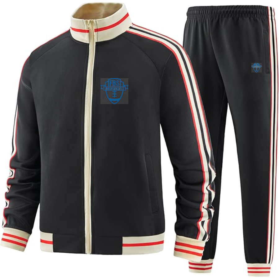 Men's  Division I FBS Independents Two Piece Designer Tracksuit with Bold Striped Accents and Zippered Front Elevated Athletic