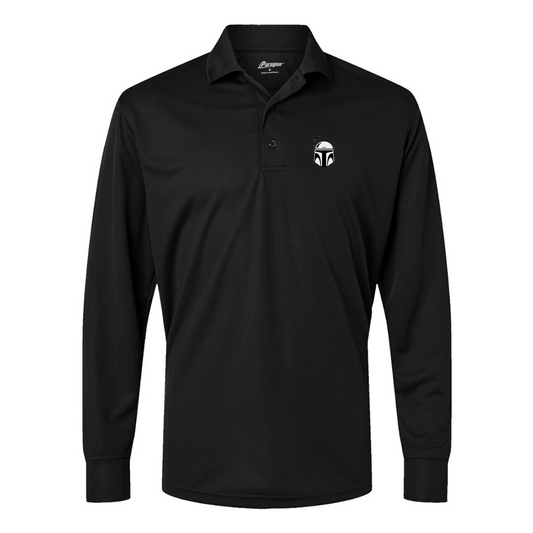 Men's Star Wars Boba Fett Helmet  Paragon Prescott Long Sleeve Polo
