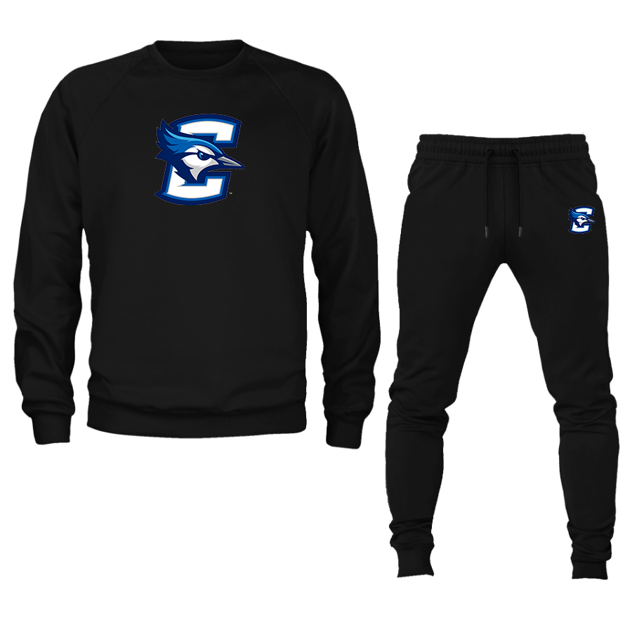 Men's  Creighton Bluejays Crewneck Sweatshirt Joggers Suit