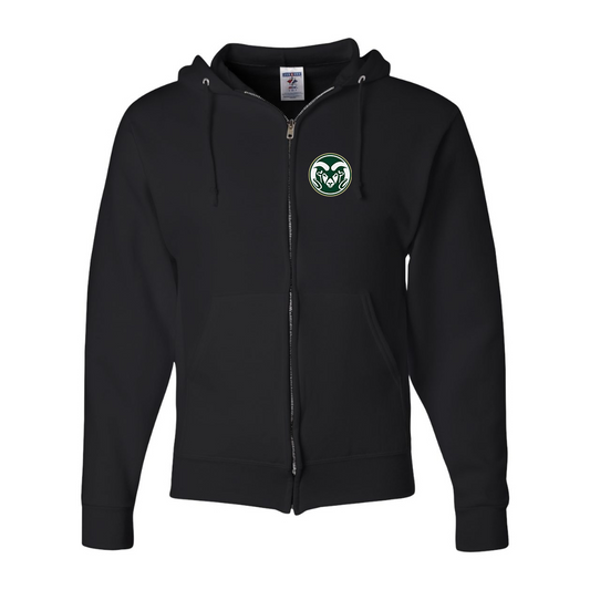 Men's  Colorado State Rams JERZEES NuBlend Full-Zip Hooded Sweatshirt
