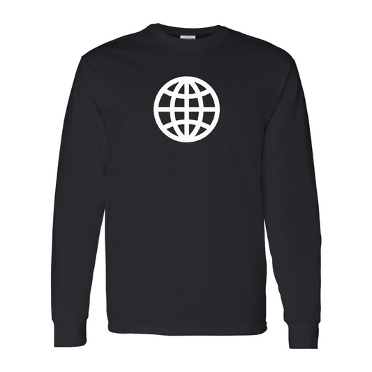 Men's  Internet Globe Gildan Heavy Cotton Long Sleeve T-Shirt