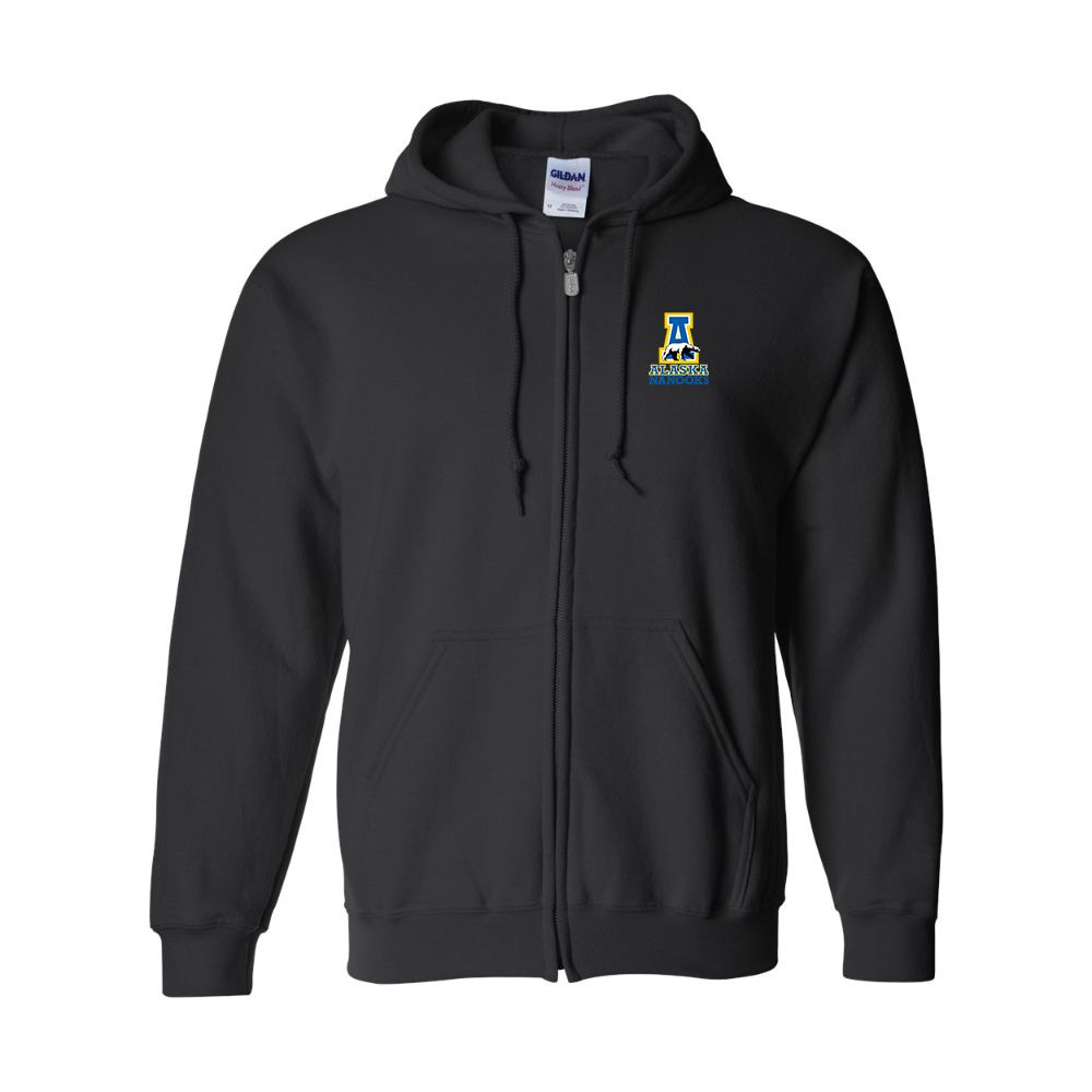 Men's Alaska Nanooks Gildan  Heavy Blend Full Zip Hooded Sweatshirt