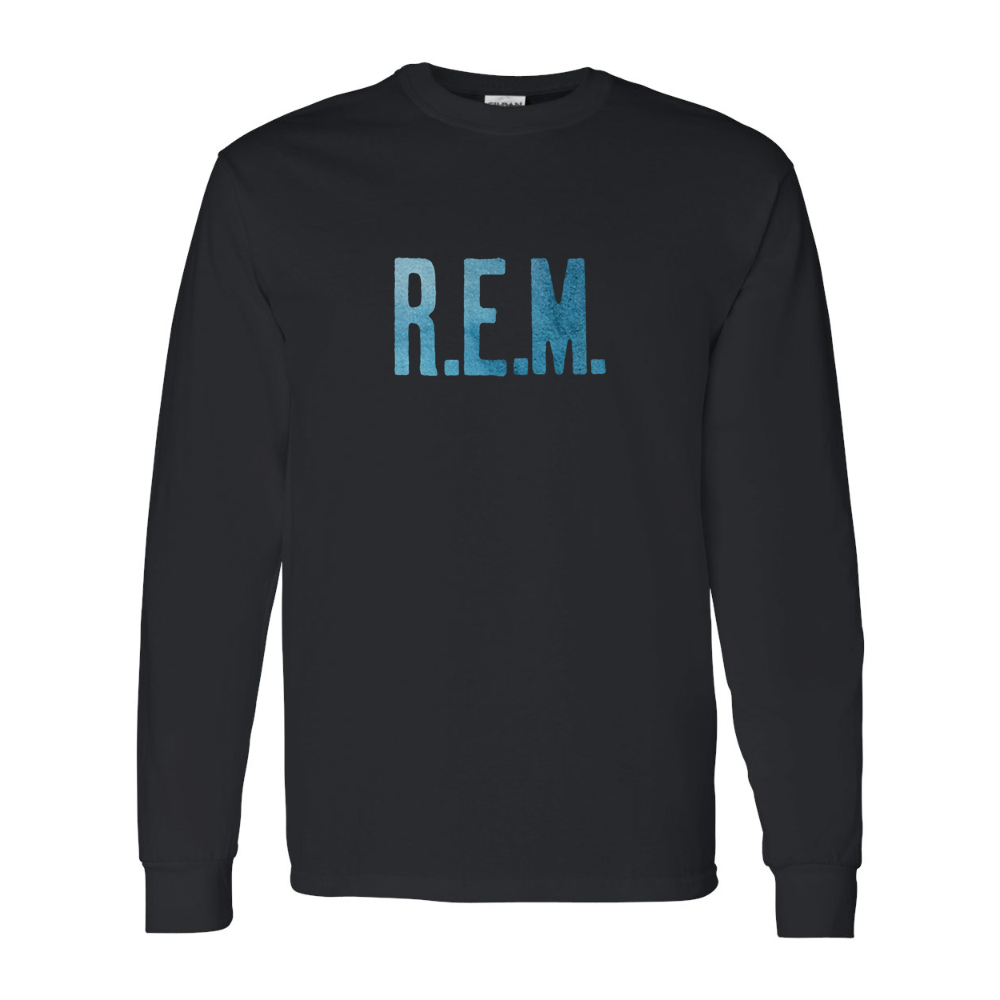 Men's  R.E.M. Blue  Gildan Heavy Cotton Long Sleeve T-Shirt