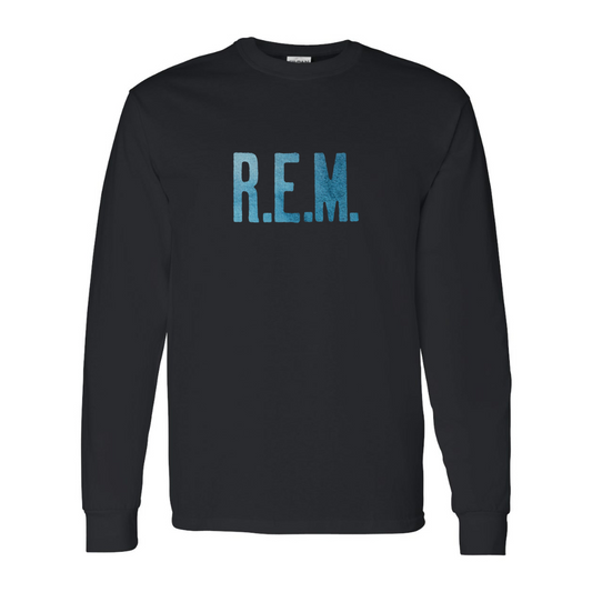 Men's  R.E.M. Blue  Gildan Heavy Cotton Long Sleeve T-Shirt