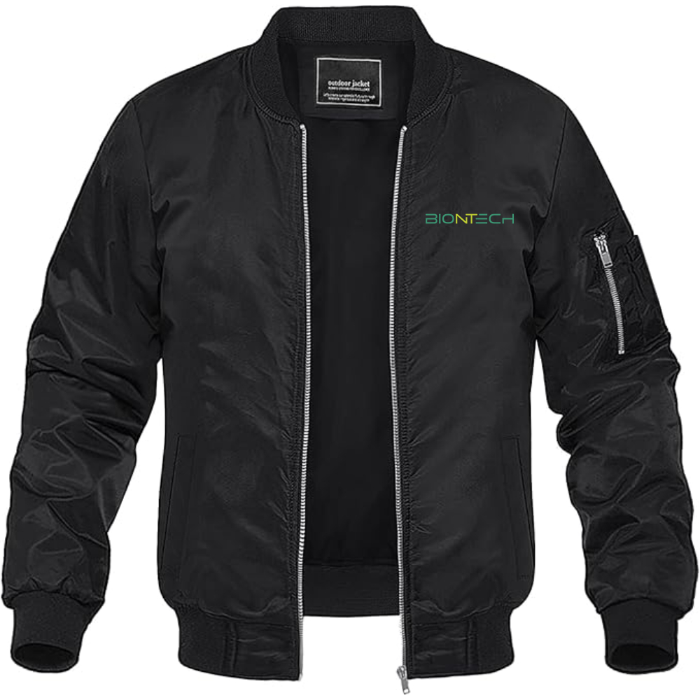 Men's Biontech Logo  Lightweight Bomber Jacket Windbreaker Softshell Varsity Jacket Coat