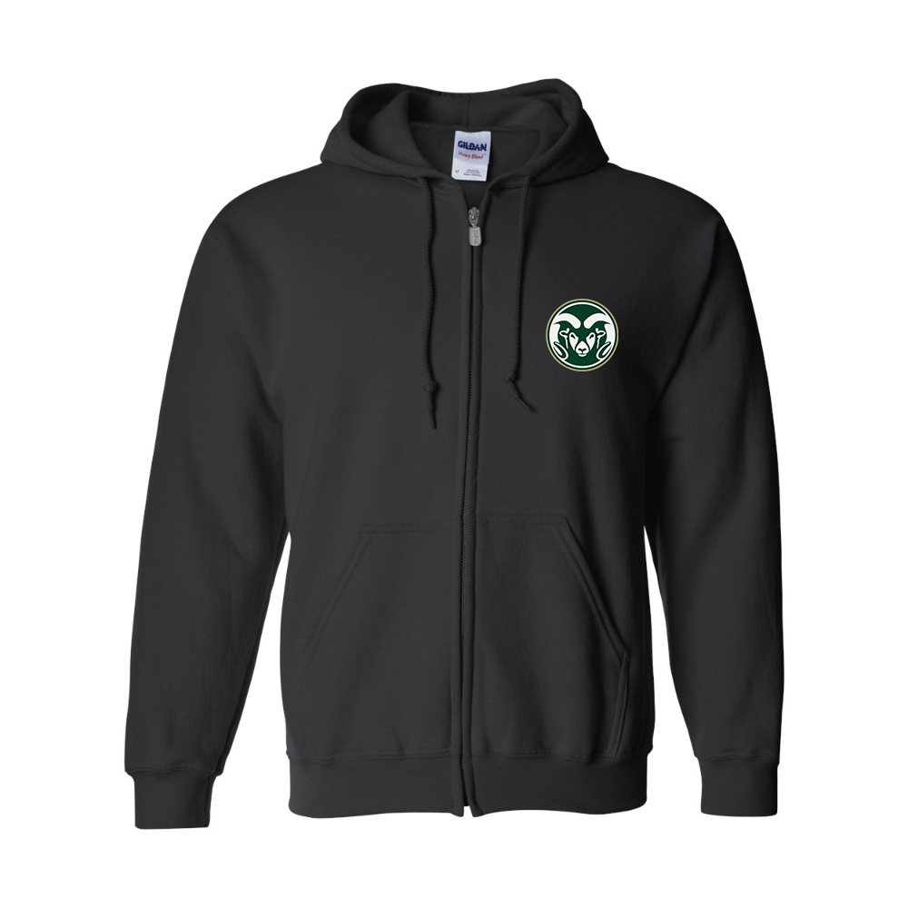 Men's Colorado State Rams Gildan  Heavy Blend Full Zip Hooded Sweatshirt