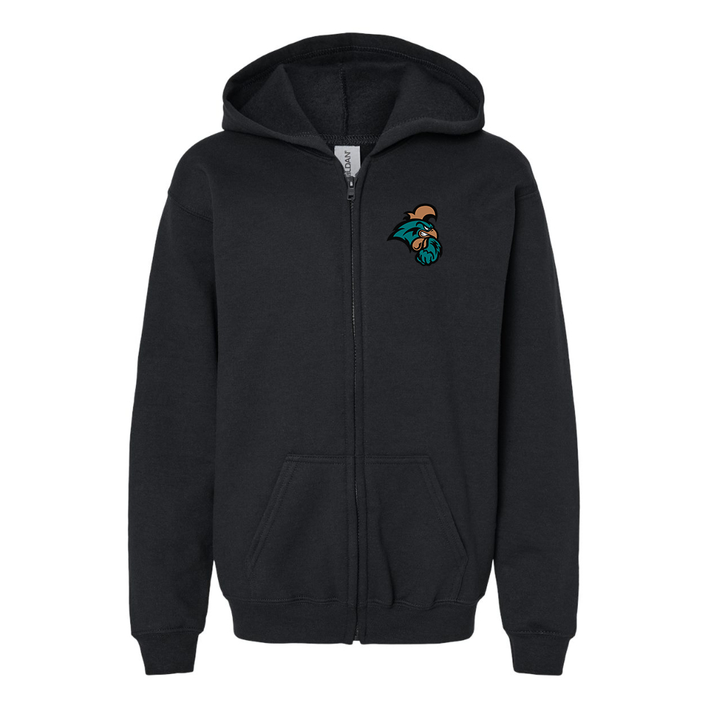 Youth Coastal Carolina Chanticleers  Gildan Heavy Blend Full Zip Hooded Sweatshirt
