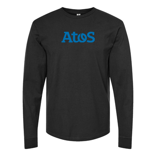 Men's Atos Logo Cotton Long Sleeve T-Shirt