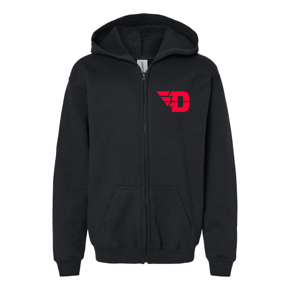 Youth  Dayton Flyers  Gildan Heavy Blend Full Zip Hooded Sweatshirt