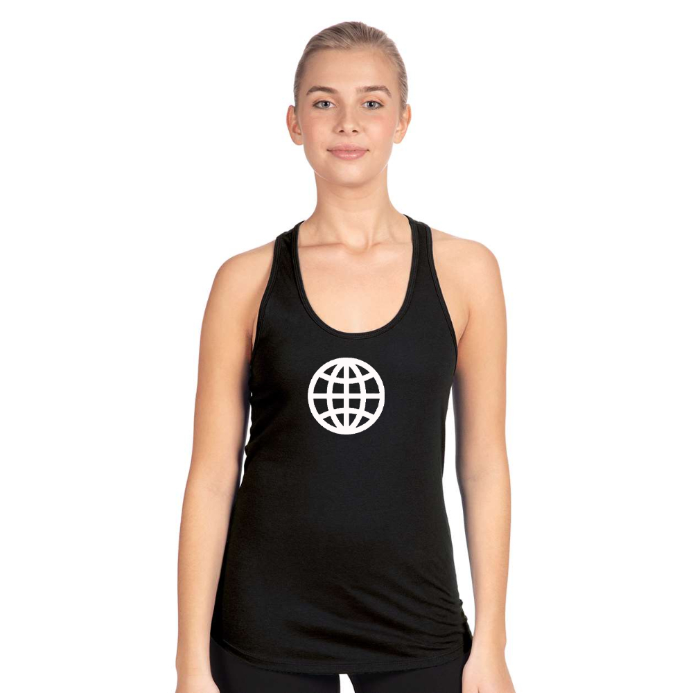Women's Internet Globe Next Level Ideal Racerback Tank