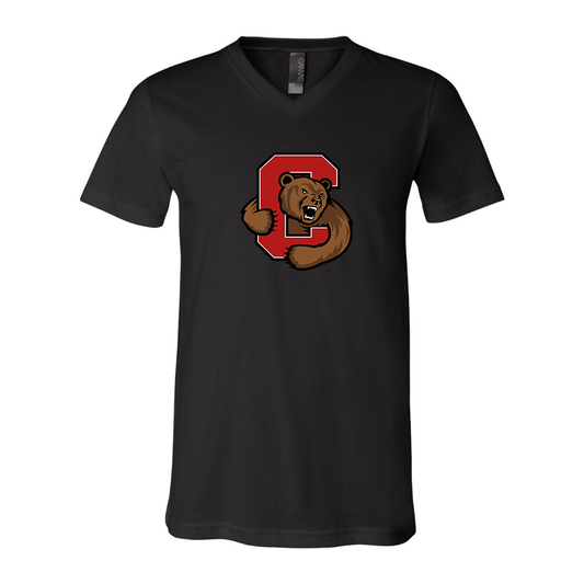 Cornell Big Red BELLA  CANVAS - Jersey V-Neck T-Shirt