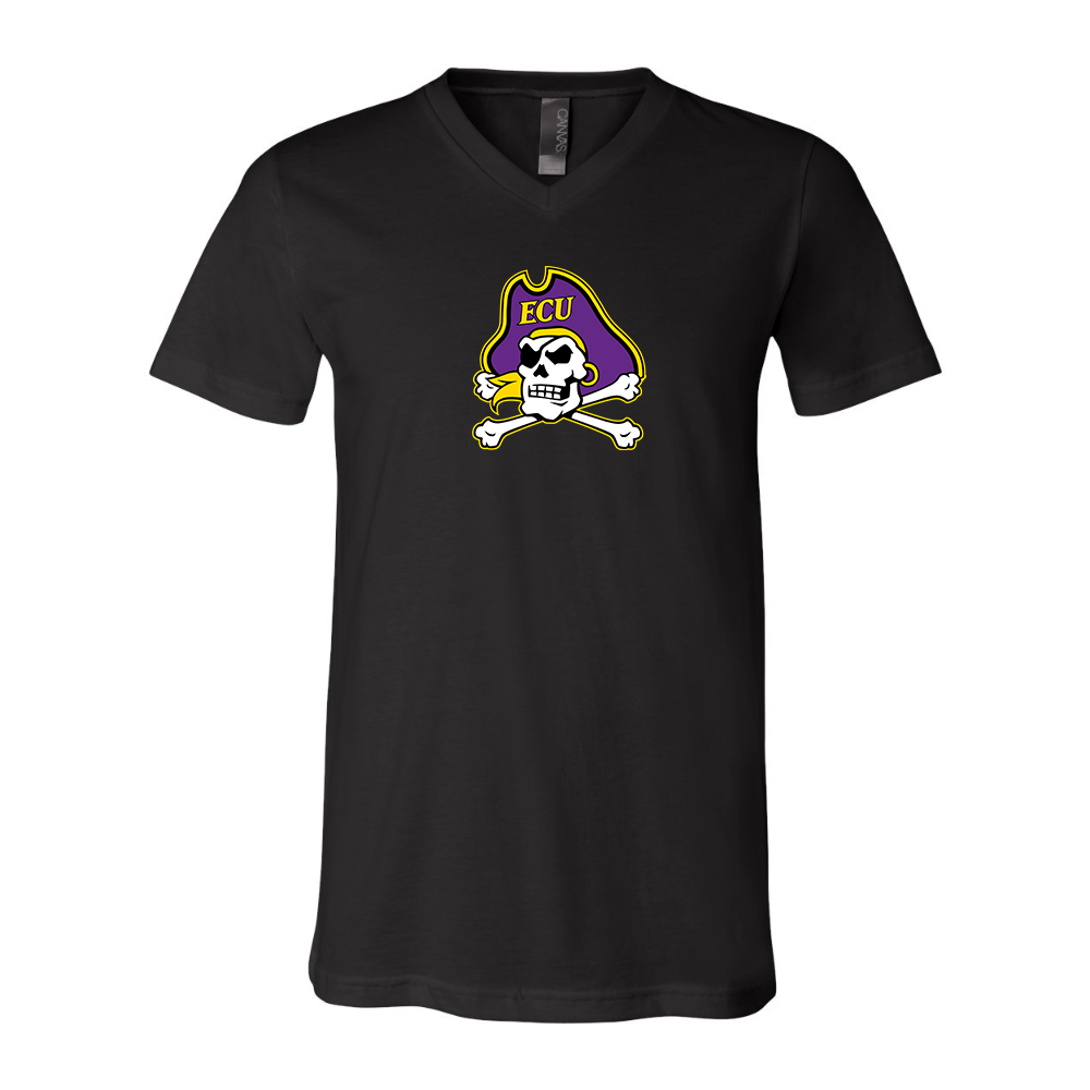 East Carolina Pirates BELLA  CANVAS - Jersey V-Neck T-Shirt